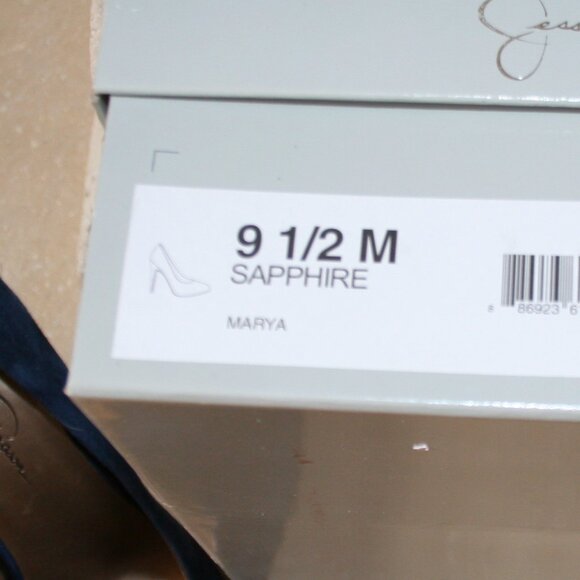 Jessica Simpson Marya Sapphire Blue Suede Pumps 9 1/2 Medium - Picture 10 of 10